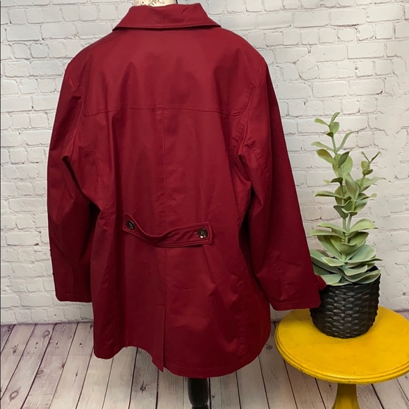 Charter Club trench coat with toggles maroon - Picture 3 of 11